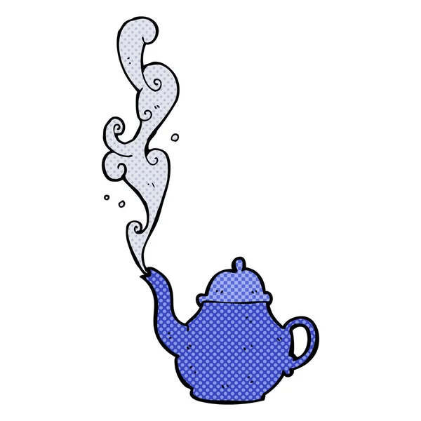 Elle çizilmiş karikatür çaydanlık — Stok Vektör