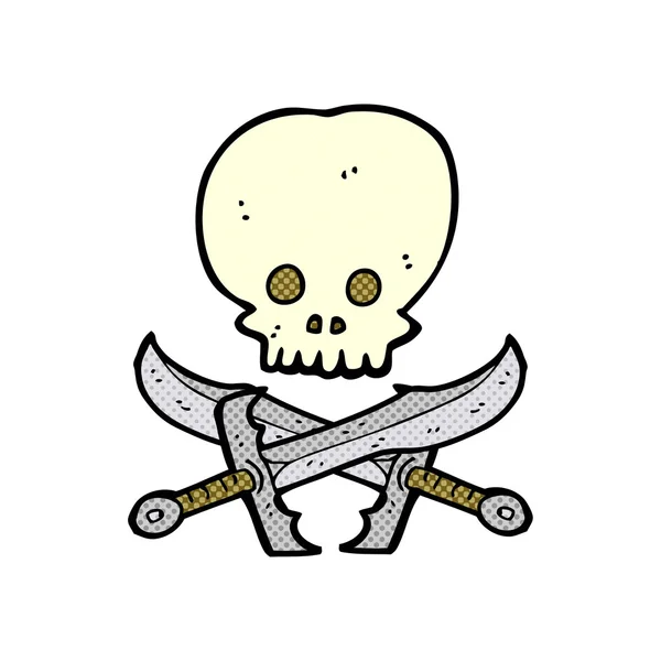 Skull and swords symbol — Stock Vector