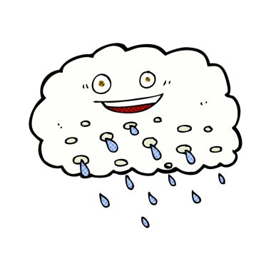 Çizilmiş karikatür mutlu raincloud el