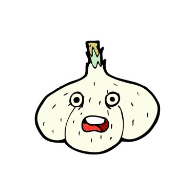 Çizilmiş karikatür sarımsak el