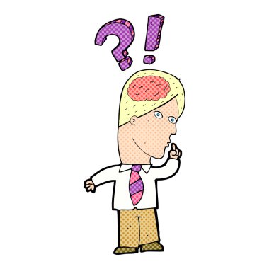 Çizgi filmci soru soruyor.