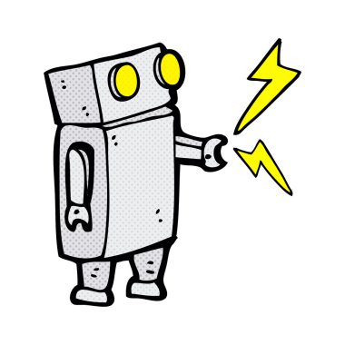 elle çizilmiş karikatür robot