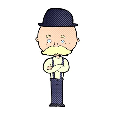 çizgi film adam giyen melon şapka