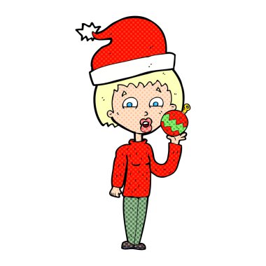 çizgi film kadın Noel için hazır
