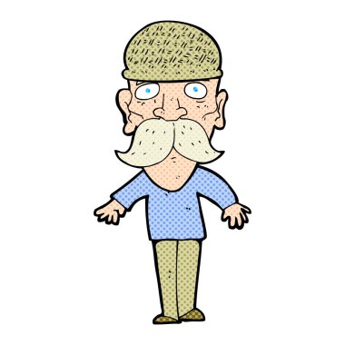 çizgi film adam giyen kış şapka