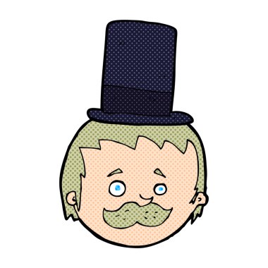 çizgi adam giyen üst şapka