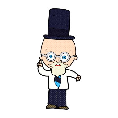 çizgi adam giyen üst şapka