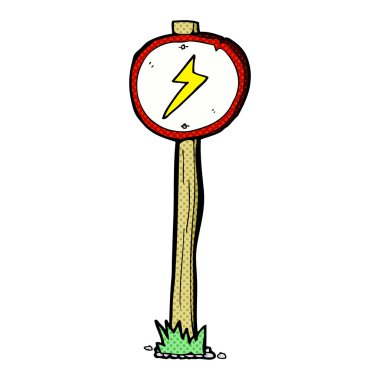 Elektrik uyarı işareti karikatür