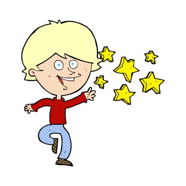 çizgi film heyecanlı çocuk