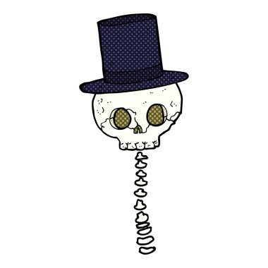 Silindir şapkalı garip kafatası.