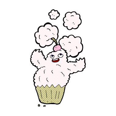 karikatür cupcake canavar