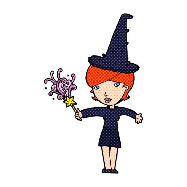 Rajzfilm Halloween boszorkány — Stock Vector