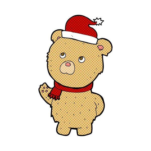 Cartoon Weihnachten Teddybär — Stockvektor