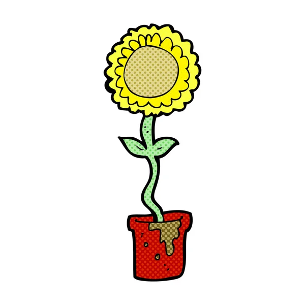 Hand getekend cartoon bloem — Stockvector