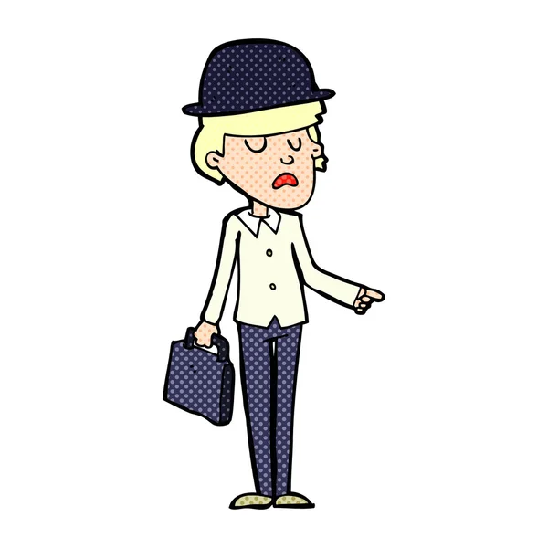 Άνδρα καρτούν με bolwer καπέλο — Διανυσματικό Αρχείο