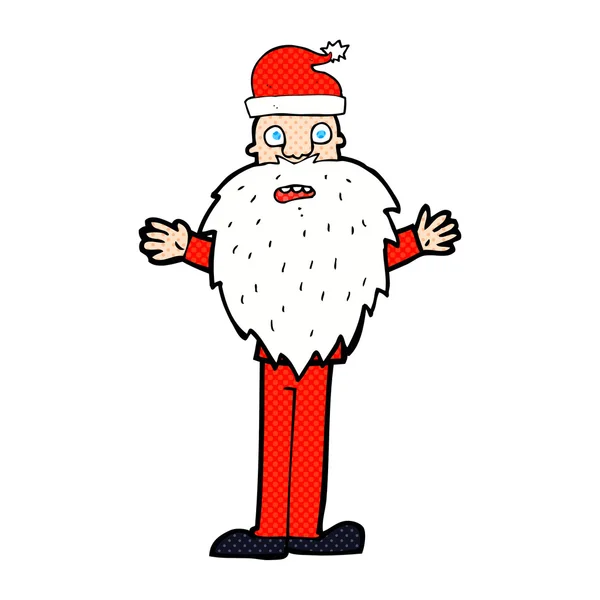 Desenho animado preocupado santa claus —  Vetores de Stock