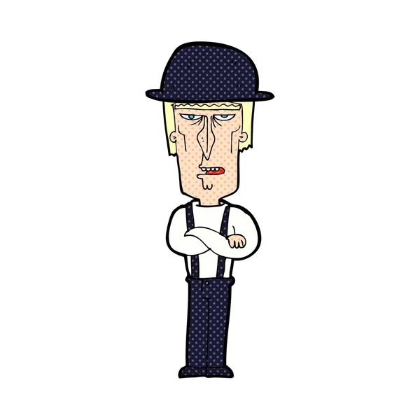 Uomo dei cartoni animati indossa cappello — Vettoriale Stock
