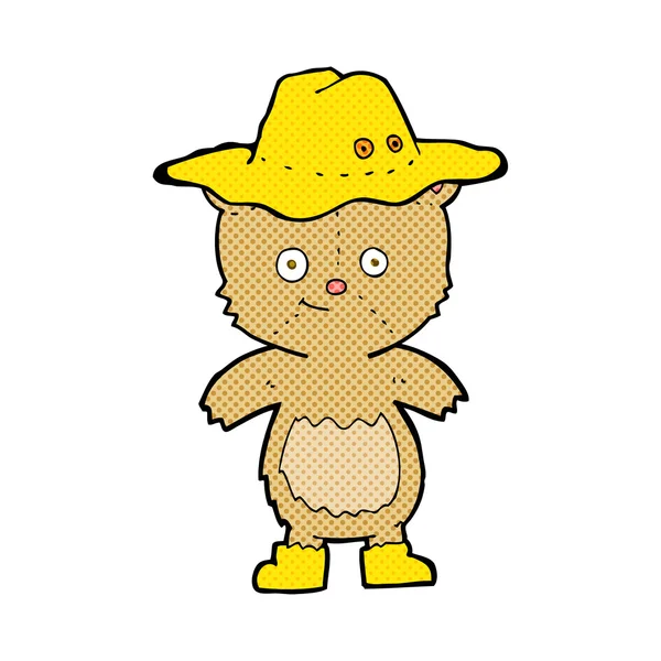 Oso de dibujos animados en sombrero — Archivo Imágenes Vectoriales