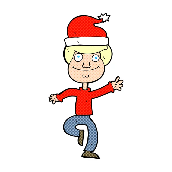 Cartoon man klaar voor Kerstmis — Stockvector