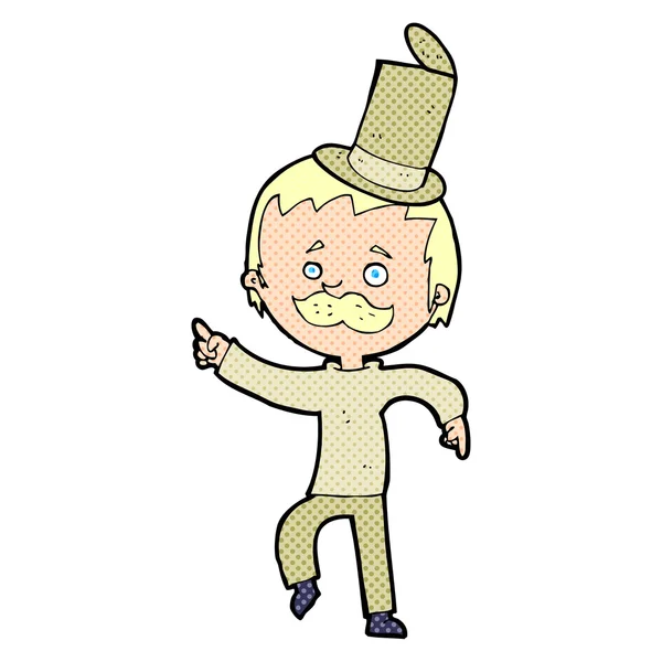 Kreskówka mężczyzna w podziale stary kapelusz — Wektor stockowy