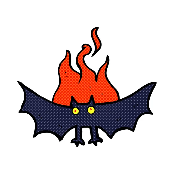 Murciélago vampiro espeluznante de dibujos animados — Vector de stock