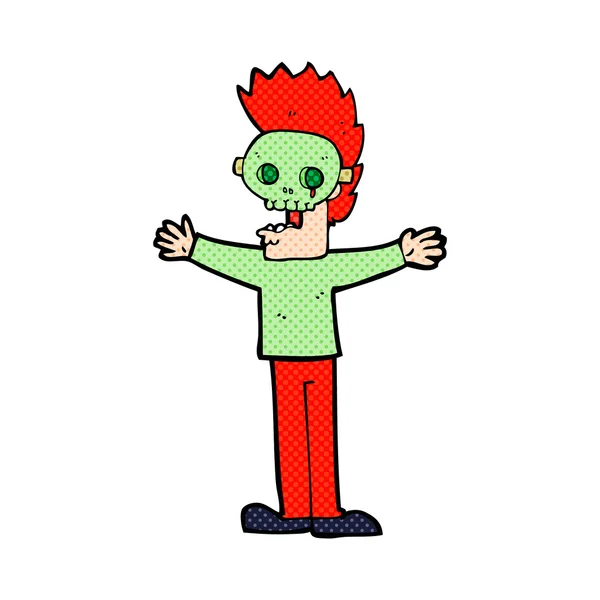 Cartoon man in spooky masker — Stockvector