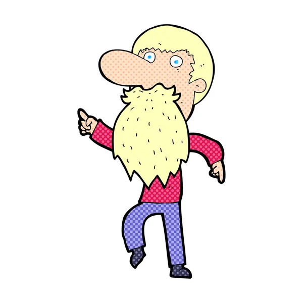 Dessin animé homme portant fausse barbe — Image vectorielle