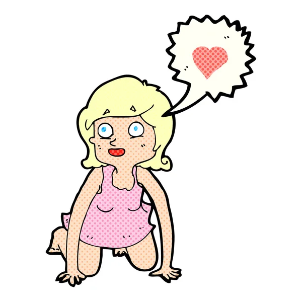 Cartoon vrouw verliefd — Stockvector