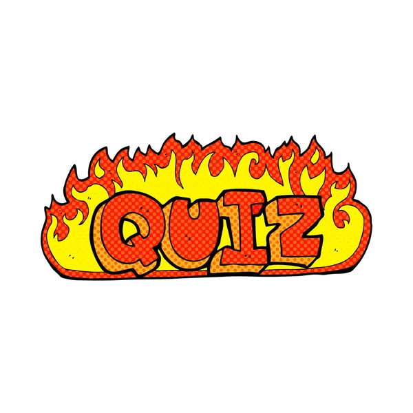 Quiz sign cartoon — Stock Vector