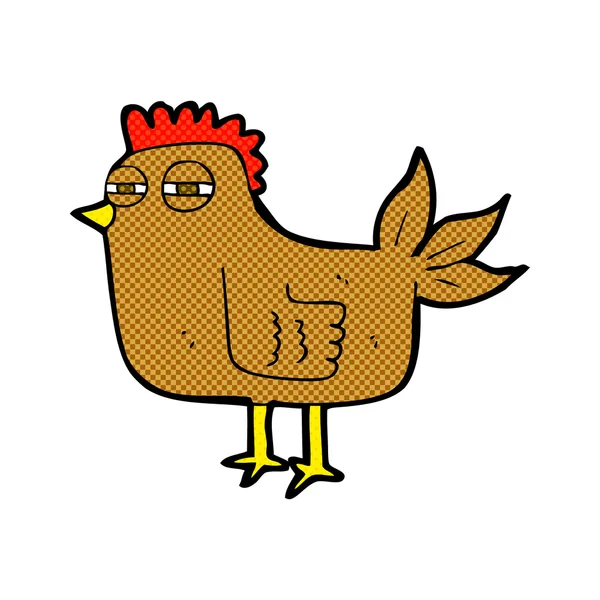 Dibujos animados gallina astuta — Vector de stock