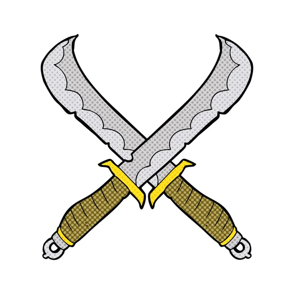 Kreskówka skrzyżowane miecze — Wektor stockowy