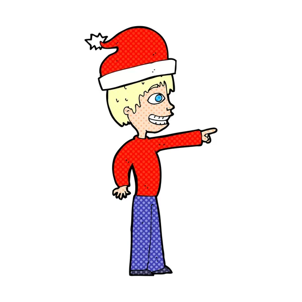 Cartoon man klaar voor Kerstmis — Stockvector