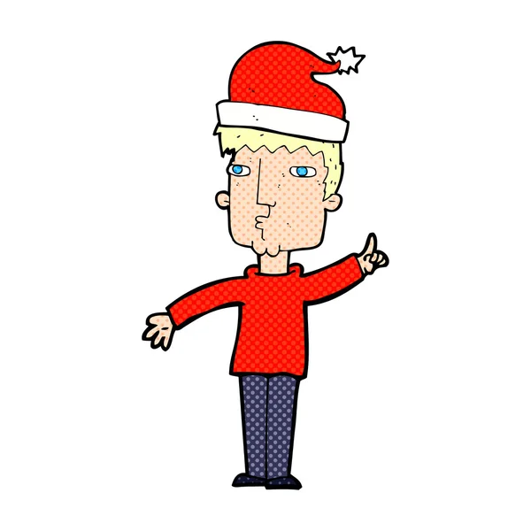 Dessin animé homme prêt pour Noël — Image vectorielle