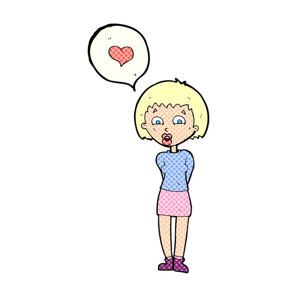 Cartoon vrouw verliefd — Stockvector