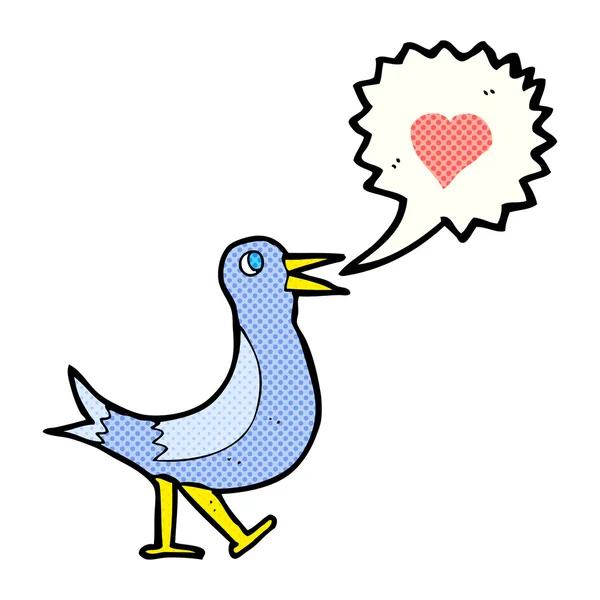 Cartoon bird singing — Stock Vector