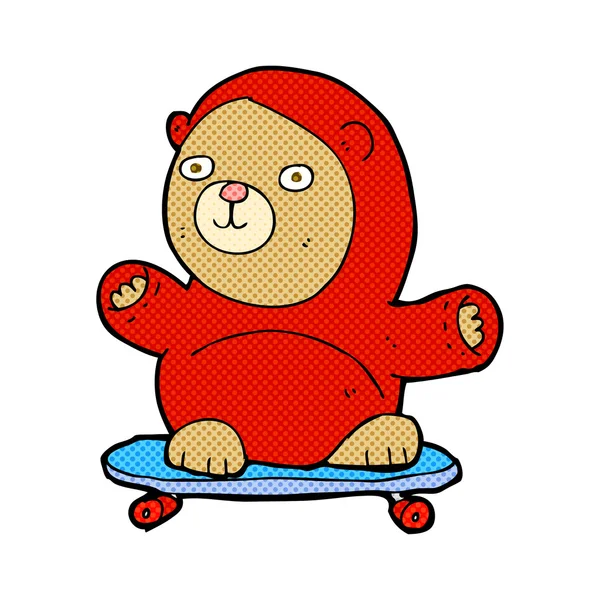 Urso dos desenhos animados no skate — Vetor de Stock