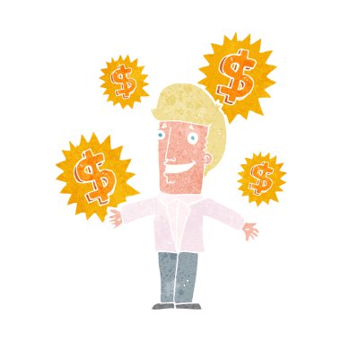 elle çizilmiş karikatür satıcısı