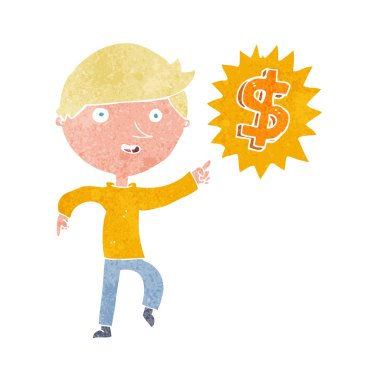 çizgi film adam para fikir ile