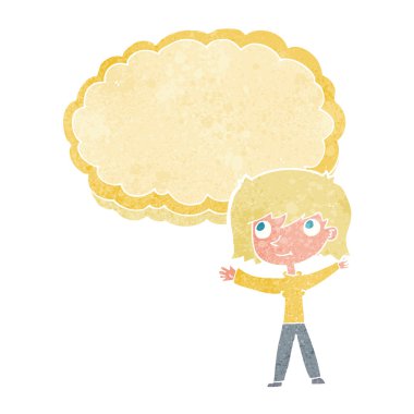 metin bulut alanı kadınla çizgi film