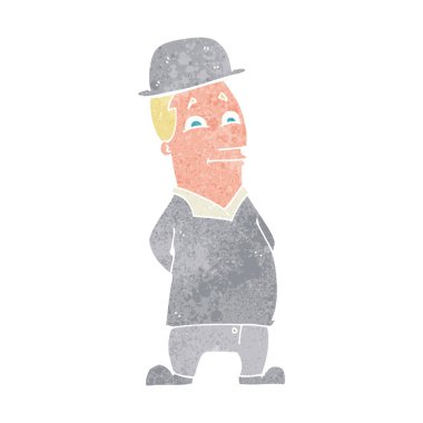 çizgi film adam giyen melon şapka