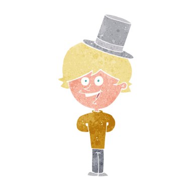 çizgi adam giyen üst şapka