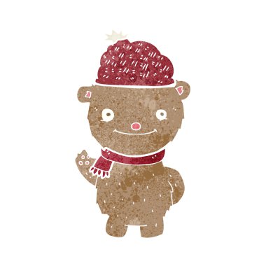 Şapkalı çizgi film ayısı.