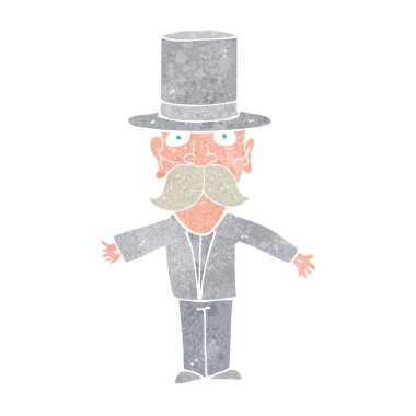 çizgi adam giyen üst şapka