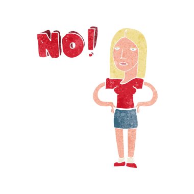 Hayır demeye çizgi film kadın