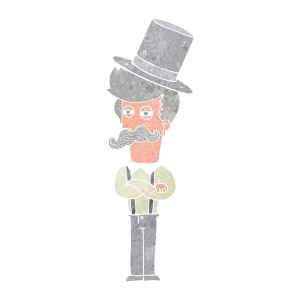 Cartoon man wearing top hat — Stock Vector