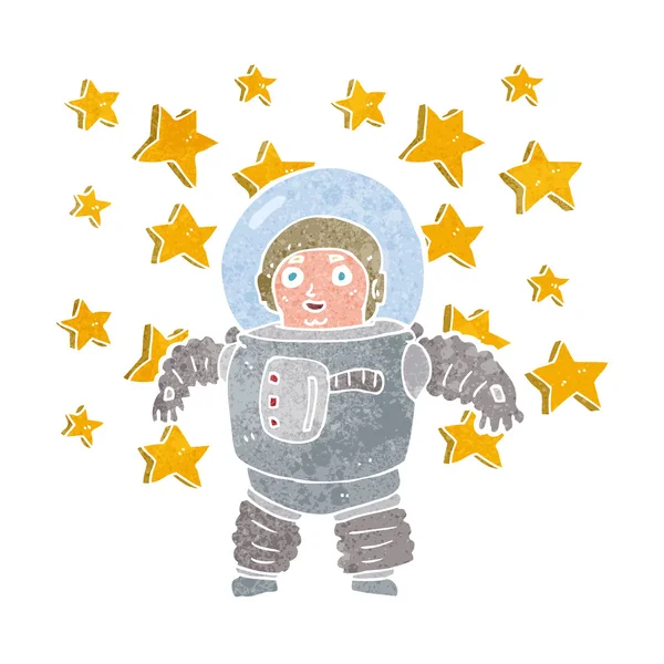 Hand getrokken cartoon astronaut — Stockvector