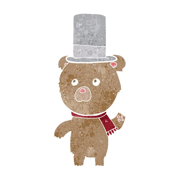 Orso cartone animato in cappello — Vettoriale Stock