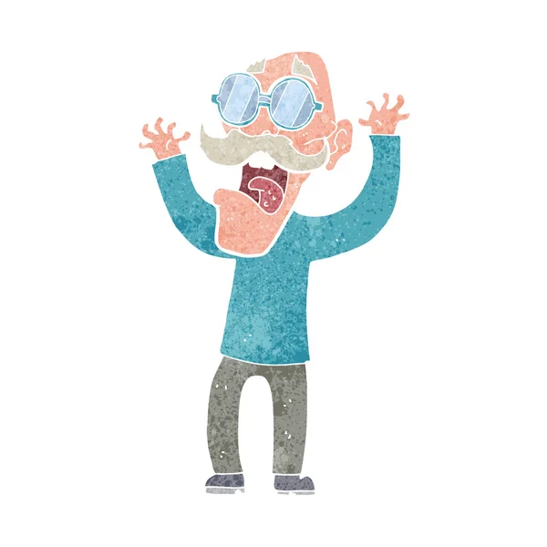 Cartoon old man in glasses — Stock Vector
