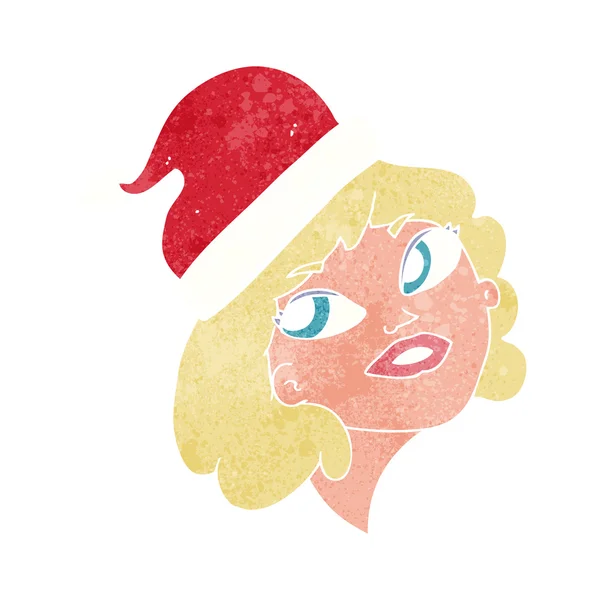 Cartoon vrouw klaar voor Kerstmis — Stockvector