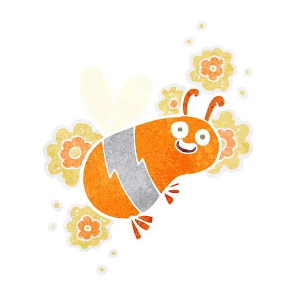 Dessin animé à la main abeille — Image vectorielle